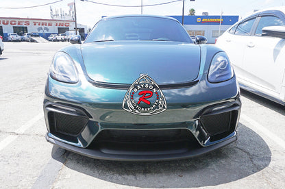 GT4 Style Front Bumper (without Headlight Washer Holes) For 2017-2024 Porsche  Boxster, Cayman/S/GTS (718)