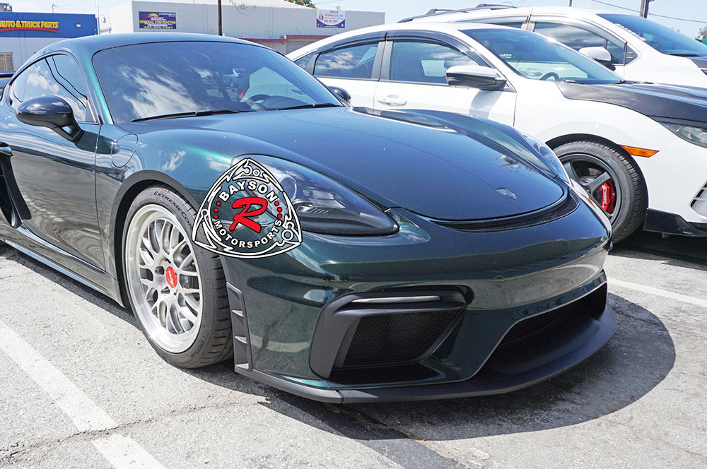 GT4 Style Front Bumper (without Headlight Washer Holes) For 2017-2024 Porsche  Boxster, Cayman/S/GTS (718)