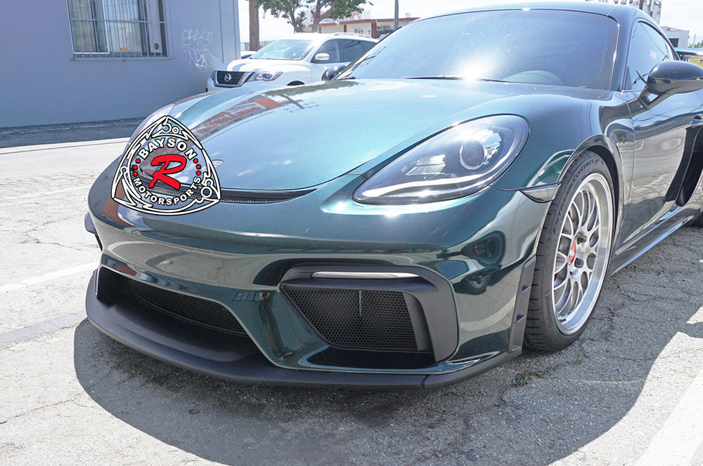 GT4 Style Front Bumper (without Headlight Washer Holes) For 2017-2024 Porsche  Boxster, Cayman/S/GTS (718)