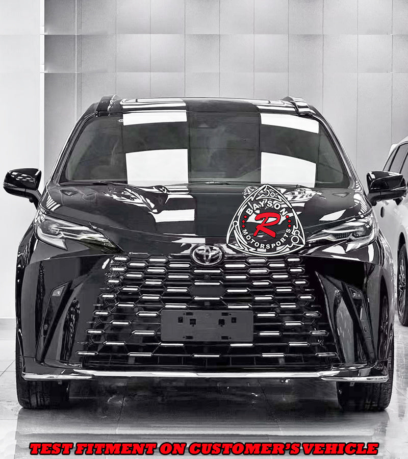 LM Style Front Bumper (Black Grille) PP For 2021-2025 Toyota Sienna