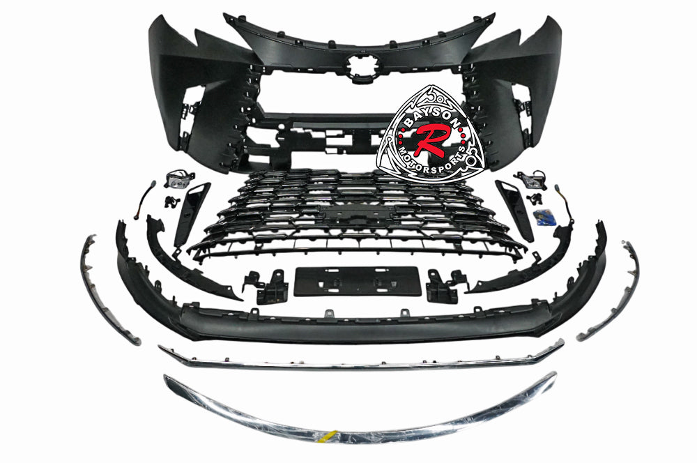 LM Style Front Bumper (Black Grille) PP For 2021-2025 Toyota Sienna
