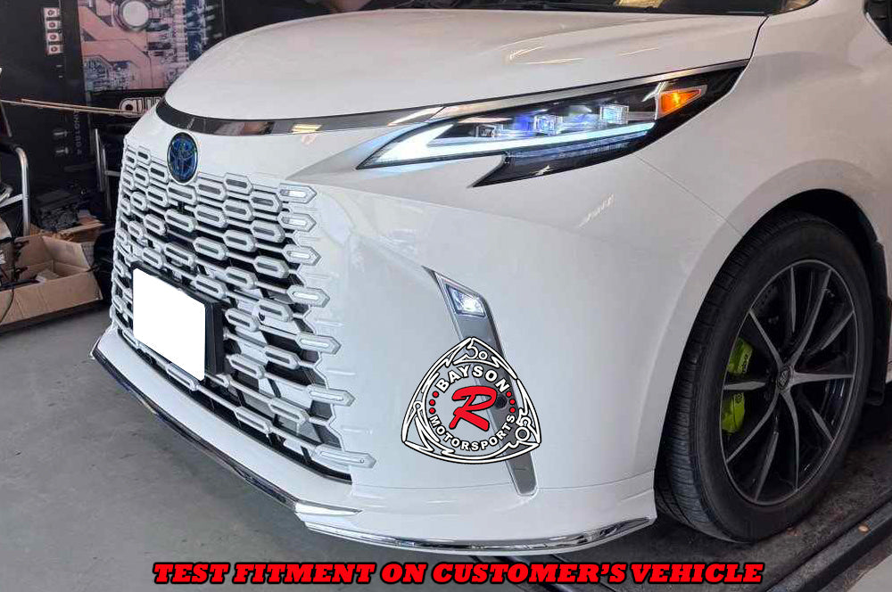 LM Style Front Bumper (Pearl White Grille) PP For 2021-2025 Toyota Sienna