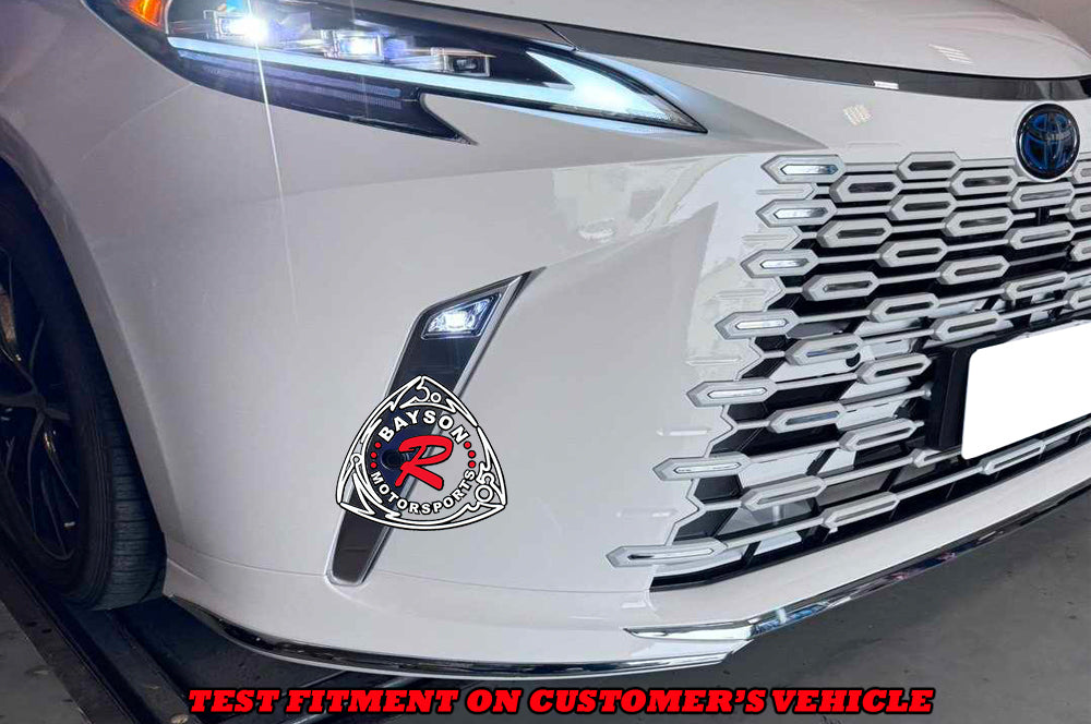 LM Style Front Bumper (Pearl White Grille) PP For 2021-2025 Toyota Sienna