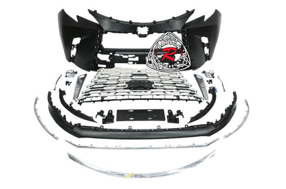 LM Style Front Bumper (Pearl White Grille) PP For 2021-2025 Toyota Sienna