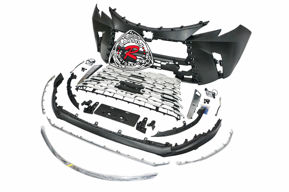 LM Style Front Bumper (Pearl White Grille) PP For 2021-2025 Toyota Sienna