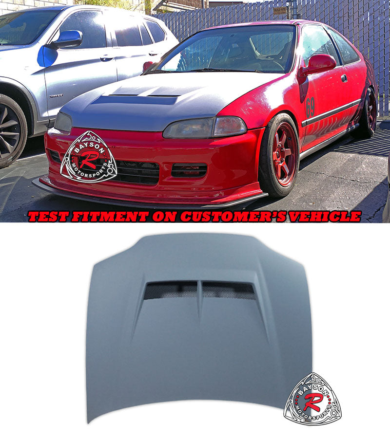 JS Style (Fiberglass) Hood For 1992-1995 Honda Civic 2Dr/3Dr