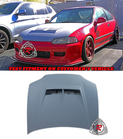 JS Style (Fiberglass) Hood For 1992-1995 Honda Civic 2Dr/3Dr