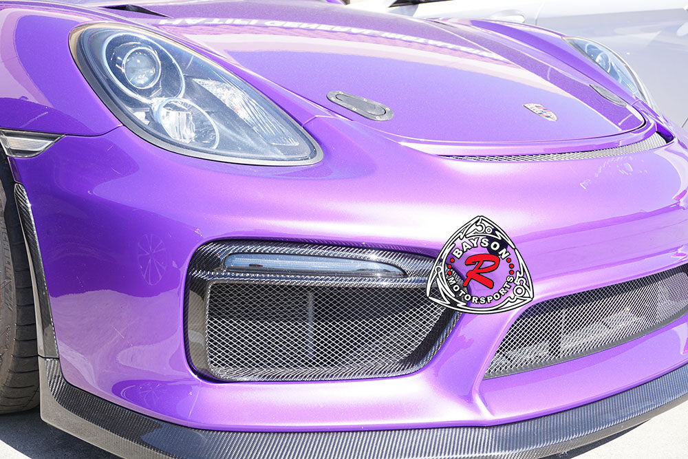 DRL Radiator Grille Trim (Carbon Fiber) For 2016 Porsche Cayman GT4 / Boxster Spyder (981)