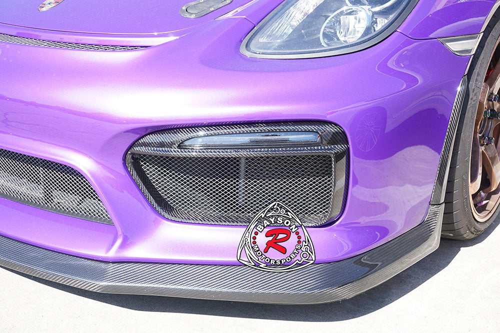DRL Radiator Grille Trim (Carbon Fiber) For 2016 Porsche Cayman GT4 / Boxster Spyder (981)