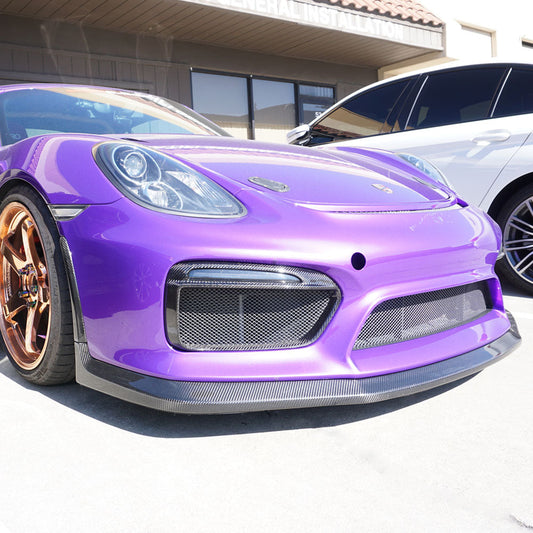 DRL Radiator Grille Trim (Carbon Fiber) For 2016 Porsche Cayman GT4 / Boxster Spyder (981)