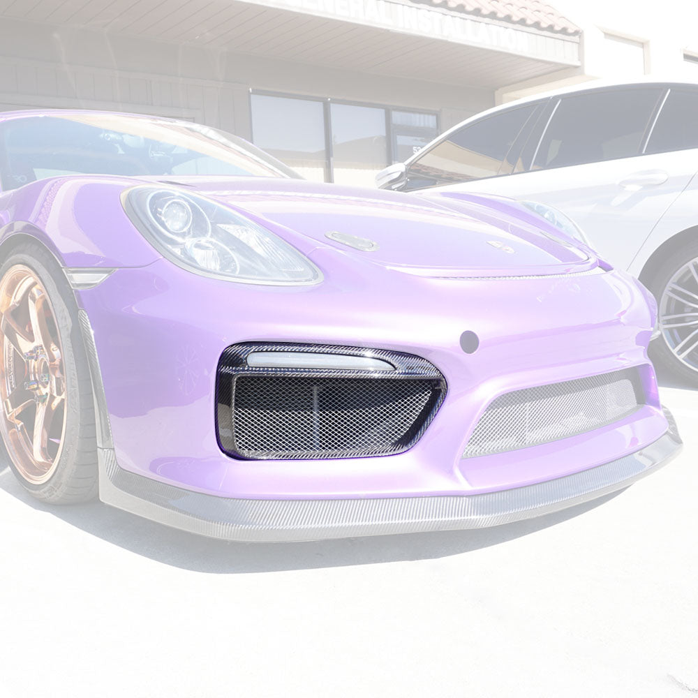 DRL Radiator Grille Trim (Carbon Fiber) For 2016 Porsche Cayman GT4 / Boxster Spyder (981)