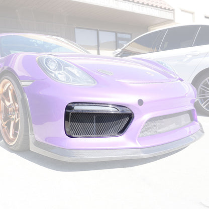 DRL Radiator Grille Trim (Carbon Fiber) For 2016 Porsche Cayman GT4 / Boxster Spyder (981)
