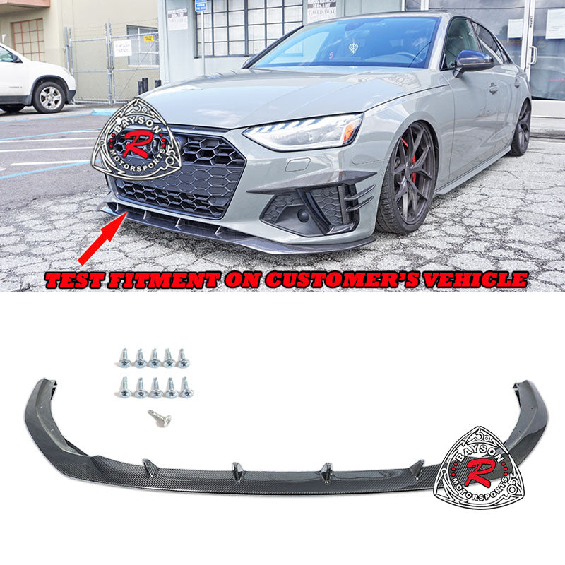 A Style Front Lip (Carbon Fiber) For 2020-2024 Audi S4 / A4 S-Line ONLY