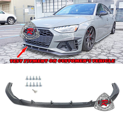 A Style Front Lip (Carbon Fiber) For 2020-2024 Audi S4 / A4 S-Line ONLY