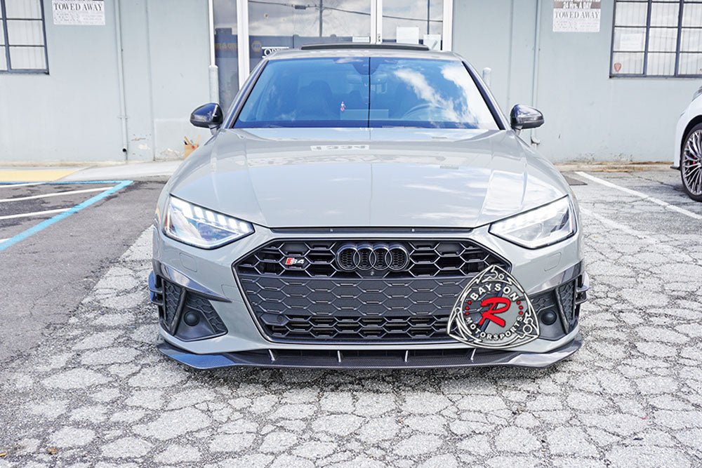 A Style Front Lip (Carbon Fiber) For 2020-2024 Audi S4 / A4 S-Line ONLY