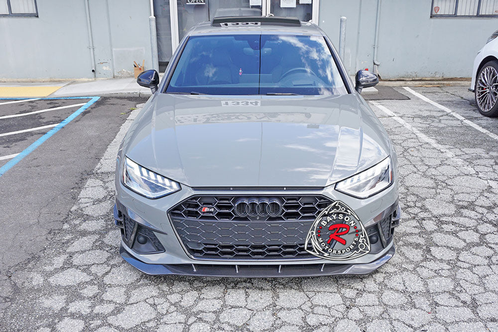 A Style Front Lip (Carbon Fiber) For 2020-2024 Audi S4 / A4 S-Line ONLY