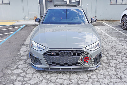 A Style Front Lip (Carbon Fiber) For 2020-2024 Audi S4 / A4 S-Line ONLY
