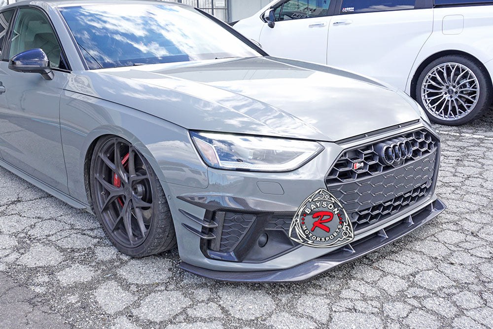 A Style Front Lip (Carbon Fiber) For 2020-2024 Audi S4 / A4 S-Line ONLY