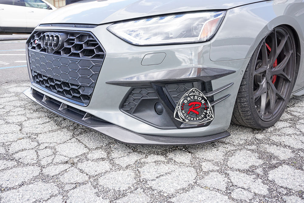 A Style Front Lip (Carbon Fiber) For 2020-2024 Audi S4 / A4 S-Line ONLY