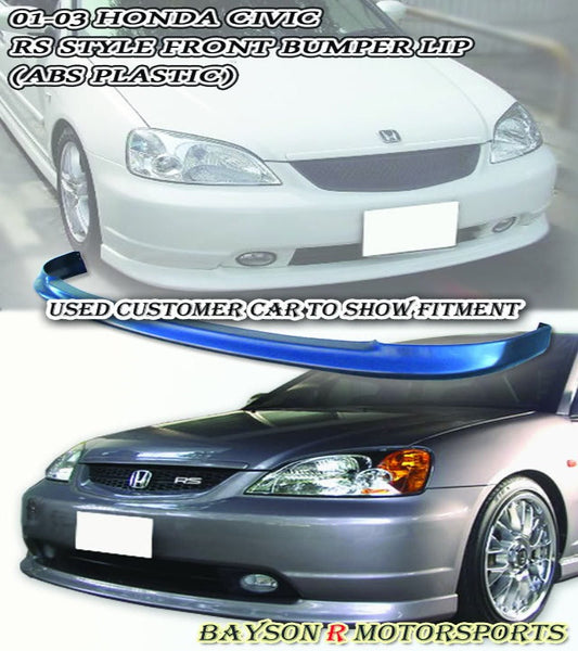 RS Style Front Lip For 2001-2003 Honda Civic (2Dr Coupe/4Dr Sedan)