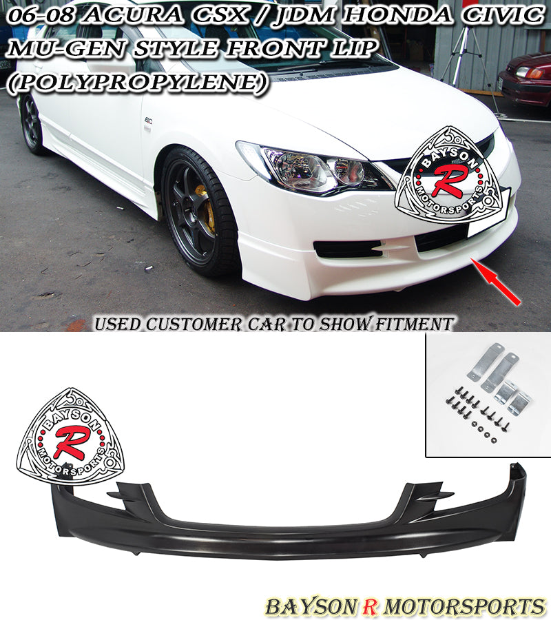 MU Style Front Lip For 2006-2008 Honda Civic (JDM Spec 4Dr Sedan)
