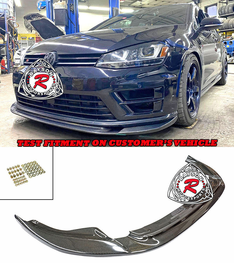 RIE Style Front Lip (Carbon Fiber) For 2015-2017 Volkswagen Golf-R MK7 (R Model Only)
