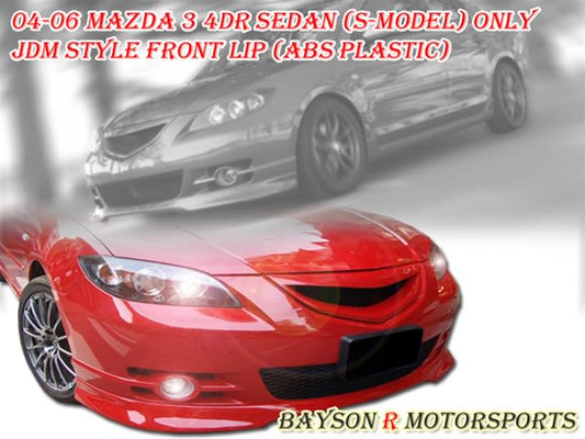 JDM Style Front Lip For 2004-2006 Mazda-3 (4Dr Sedan S-Model)
