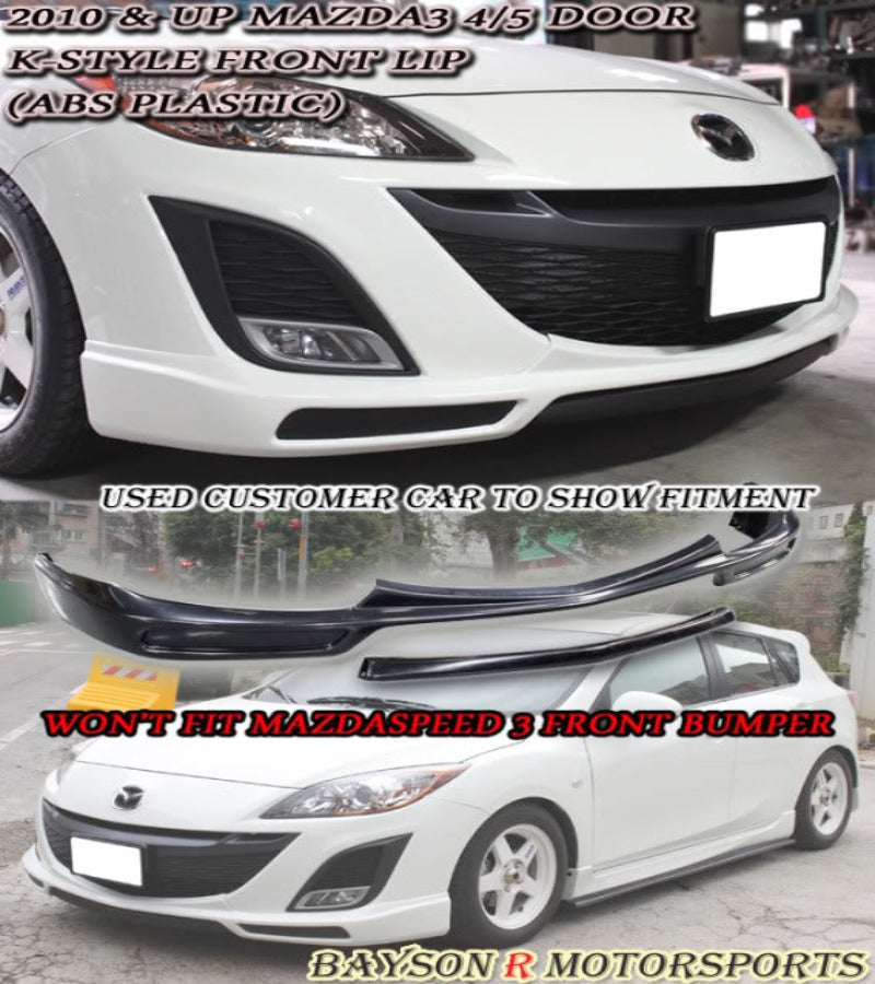 K Style Front Lip For 2010-2011 Mazda-3