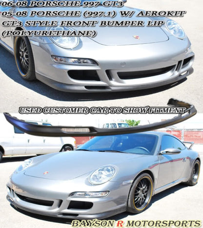 GT3 Style Front Lip For 2006-2008 Porsche 911 Carrera GT3 (997) or 2005-2008 Porshce 911 Carrera w/ AEROKIT (997.1)