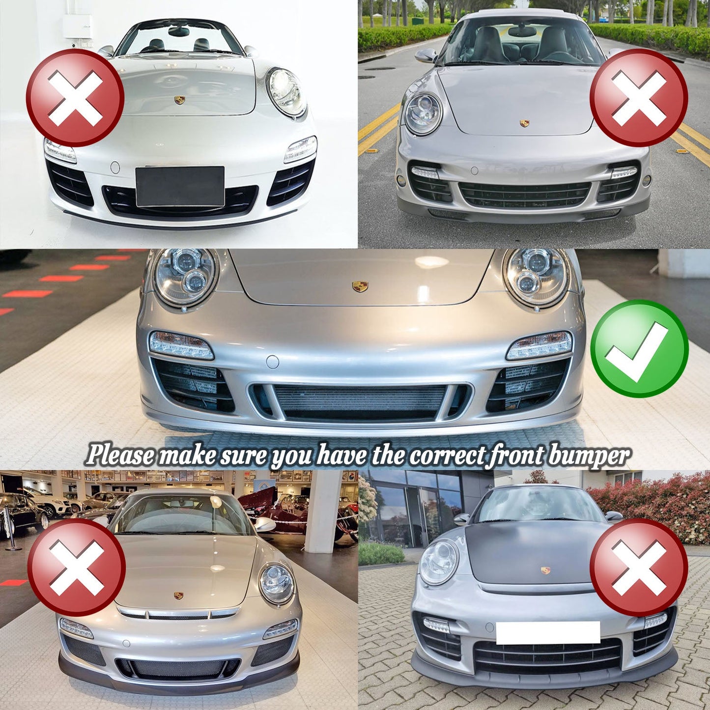 Aero Style Front Lip For 2009-2012 Porsche 911 Carrera with Aerokit Package / GTS / Speedster (997.2)