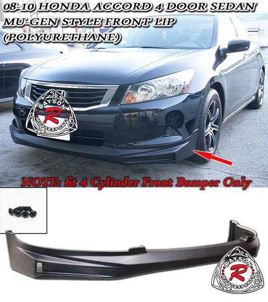 MU Style Front Lip For 2008-2010 Honda Accord (4Dr Sedan, 4 Cylinder Only)
