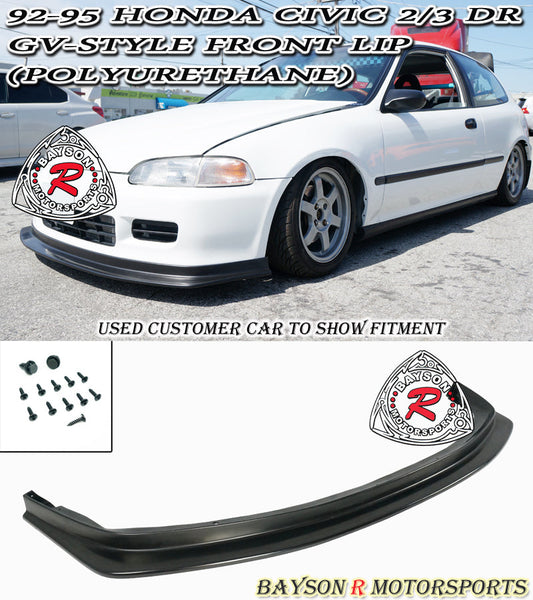GV Style Front Lip For 1992-1995 Honda Civic (2Dr Coupoe/3Dr Hatchback)
