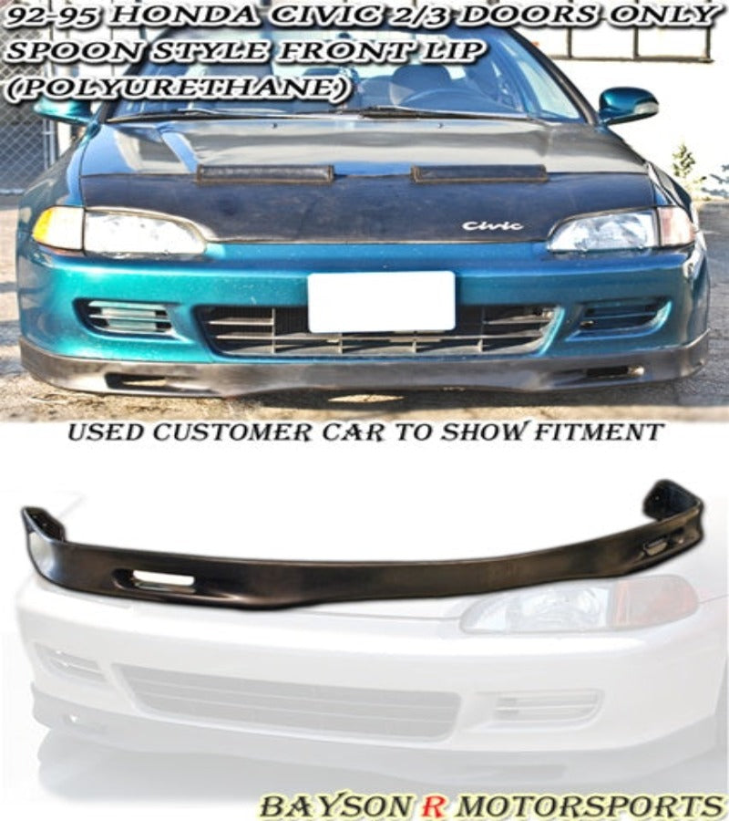Spn Style Front Lip For 1992-1995 Honda Civic (2Dr Coupoe/3Dr Hatchback)