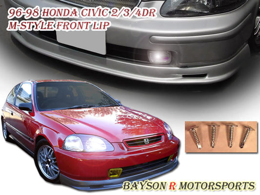 MU Style Front Lip For 1996-1998 Honda Civic (2Dr Coupe/3Dr Hatchback/4Dr Sedan)