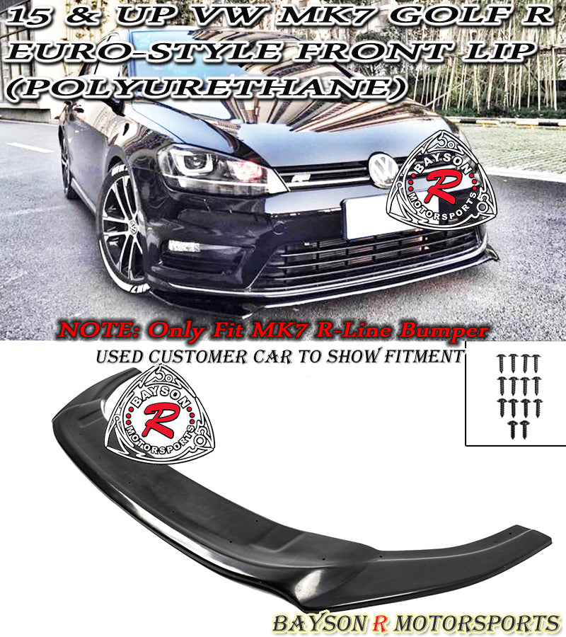 Euro-Style Front Lip For 2015-2017 Volkswagen Golf-R MK7 (R Model Only)
