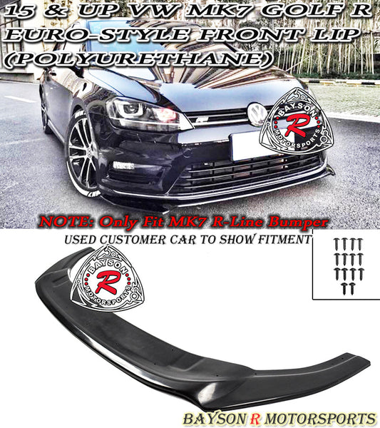 Euro-Style Front Lip For 2015-2017 Volkswagen Golf-R MK7 (R Model Only)