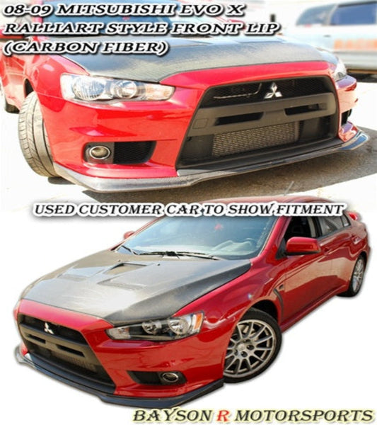 Ral Style Front Lip (Carbon Fiber) For 2008-2015 Mitsubishi Evolution-10 EVO-X