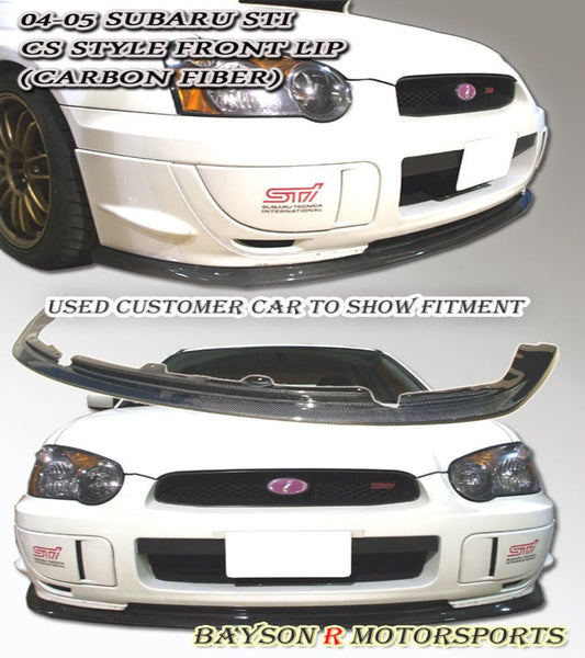 V Style Front Lip (Carbon Fiber) For 2004-2005 Subaru Impreza/WRX/WRX Sti (4Dr Sedan)