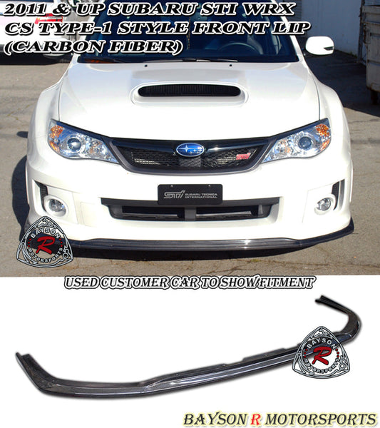 CS1 Style Front Lip (Carbon Fiber) For 2011-2014 Subaru WRX Sti