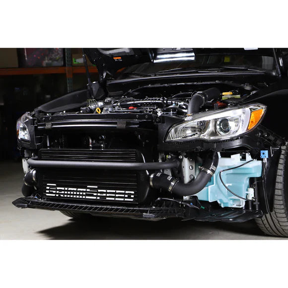 Grimmspeed Front Mount Intercooler Kit Black Coated Inc. Black Piping For Subaru 15-21 WRX