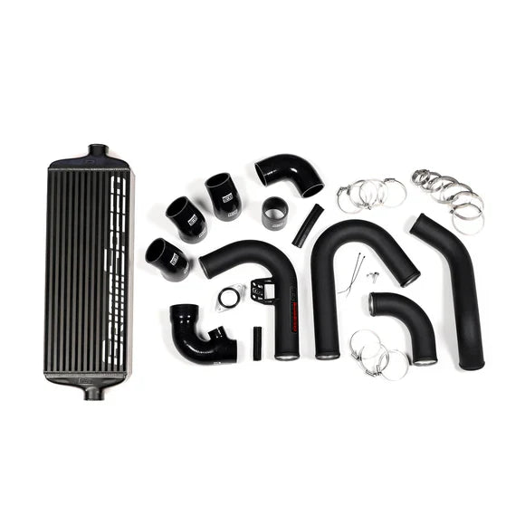 Grimmspeed Front Mount Intercooler Kit Black Coated Inc. Black Piping For Subaru 15-21 WRX