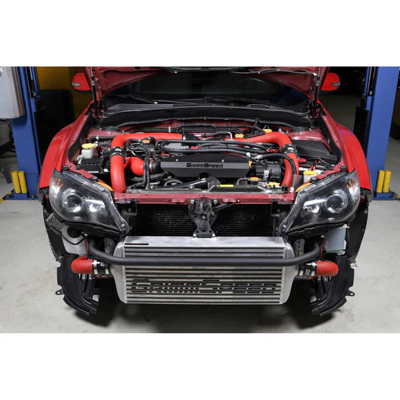 Grimmspeed Front Mount Intercooler Kit Inc. Red Piping For Subaru 08-14 STI
