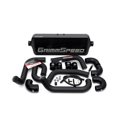 Grimmspeed Front Mount Intercooler Kit Black Coated Black Piping For Subaru 08-14 STI