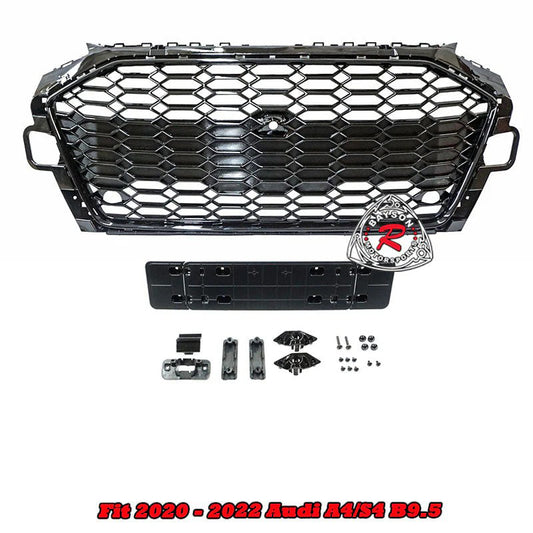 RS4 Style Front Grille (Black) For 2020-Up Audi A4 (B9.5) (Wont fit S4 / A4 S-Line)