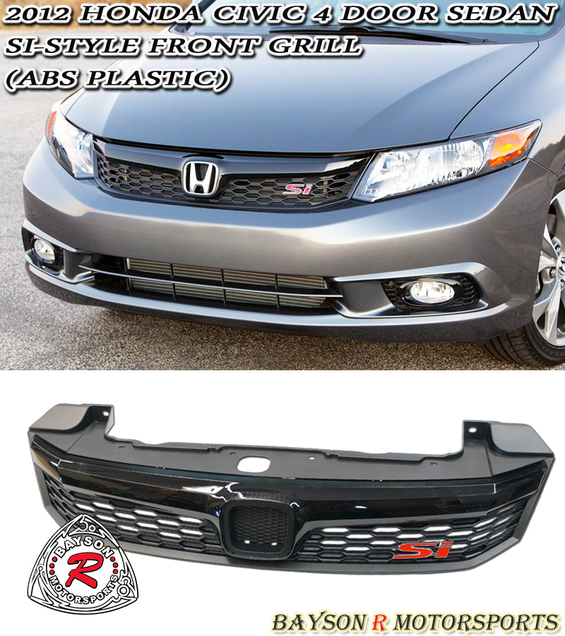 Si Style Front Grille For 2012 Honda Civic (4Dr Sedan)