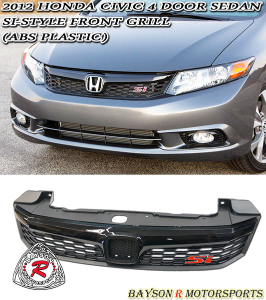 Si Style Front Grille For 2012 Honda Civic (4Dr Sedan)