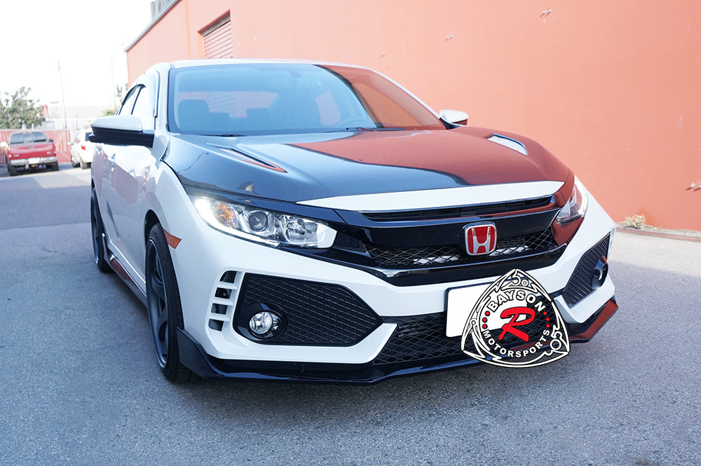 TR Style Front Grille w/ Eyelids For 2016-2018 Honda  Civic (2Dr Coupe/4Dr Sedan/5Dr Hatchback)