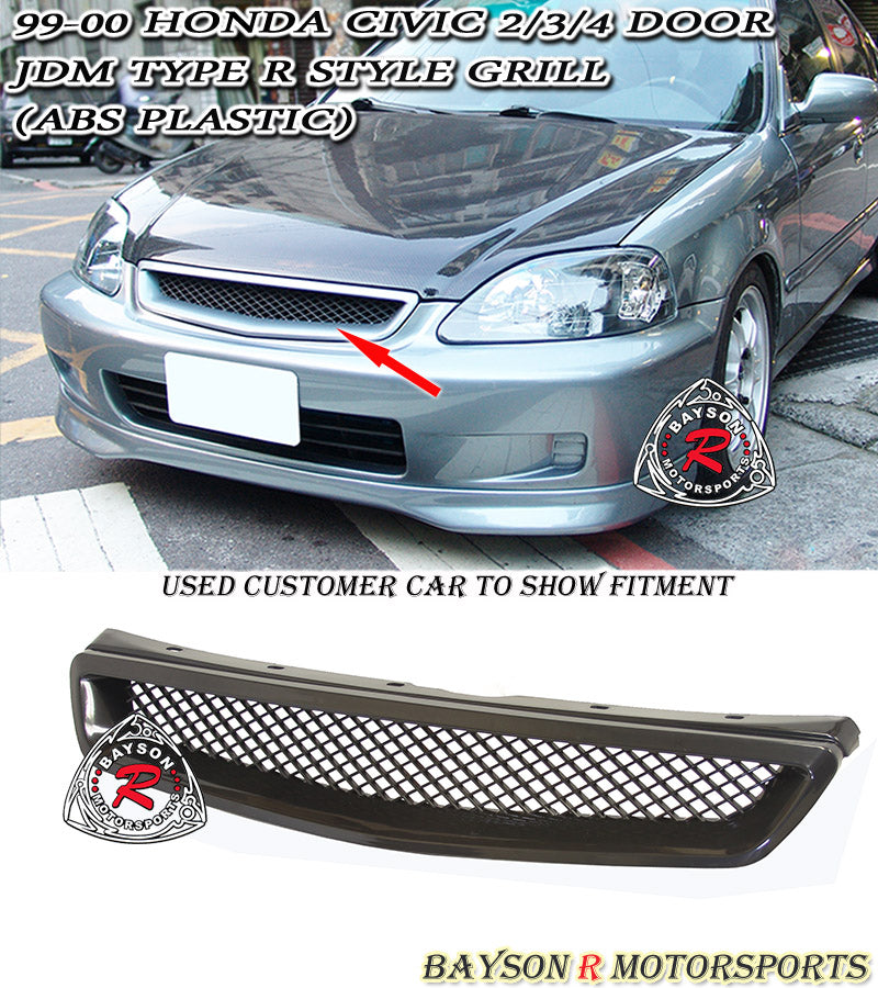 TR Style Front Grille For 1999-2000 Honda Civic (2Dr Coupe/3Dr Hatchback/4Dr Sedan)