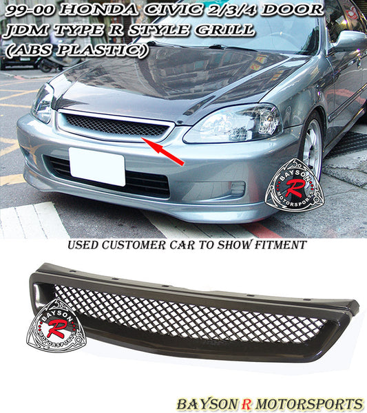 TR Style Front Grille For 1999-2000 Honda Civic (2Dr Coupe/3Dr Hatchback/4Dr Sedan)
