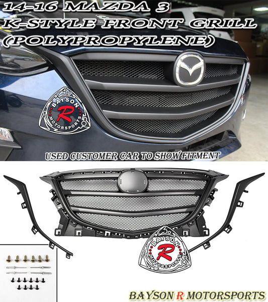 K Style Front Grille For 2014-2016 Mazda-3